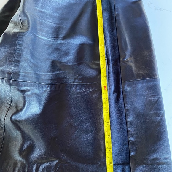 S.Oliver Leather skirt with stretch fabric sides | Dark Blue Size 8 - Picture 10 of 14